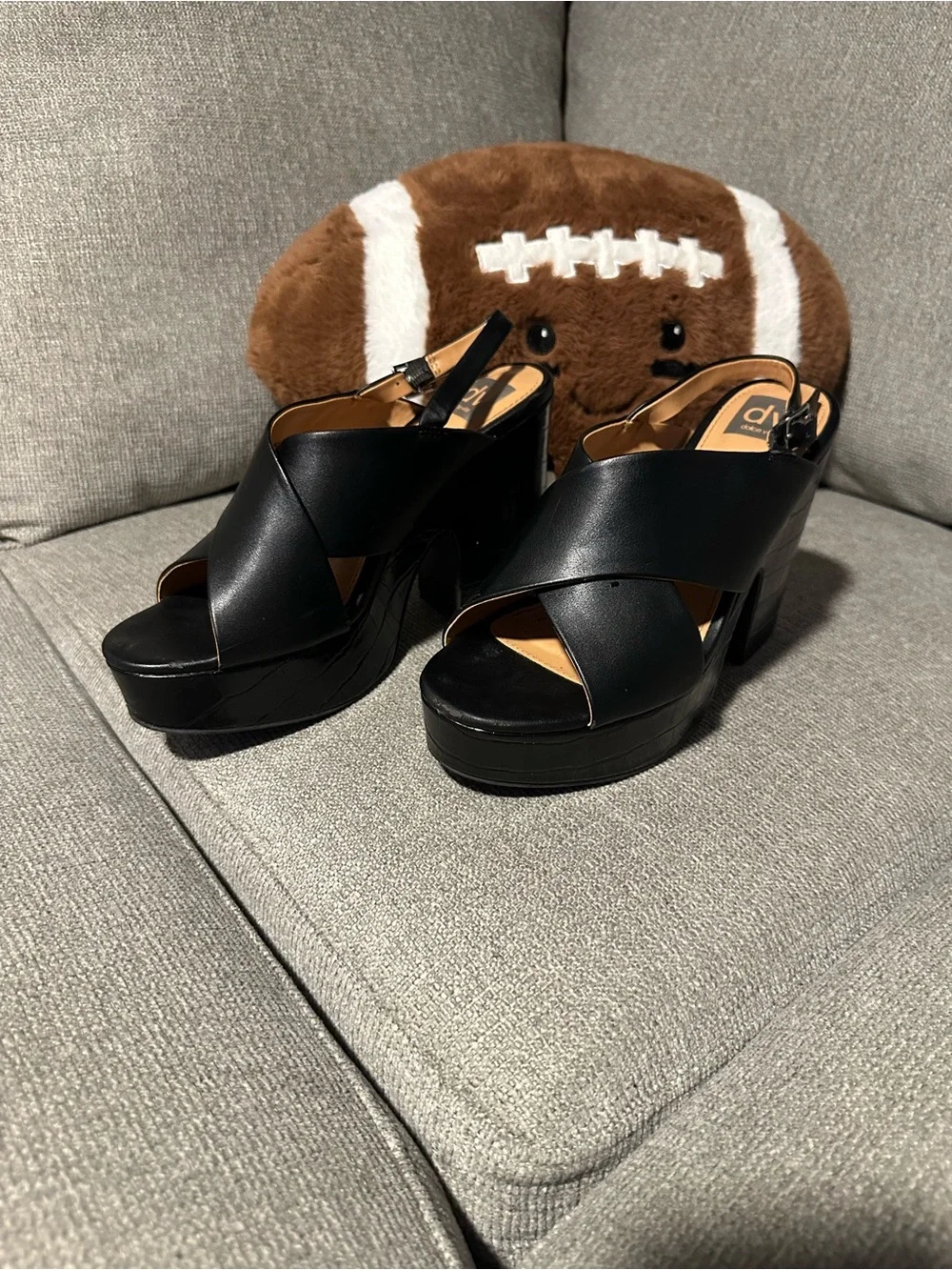 Dolce Vita Black Cypress Crisscross Platform Slingbacks